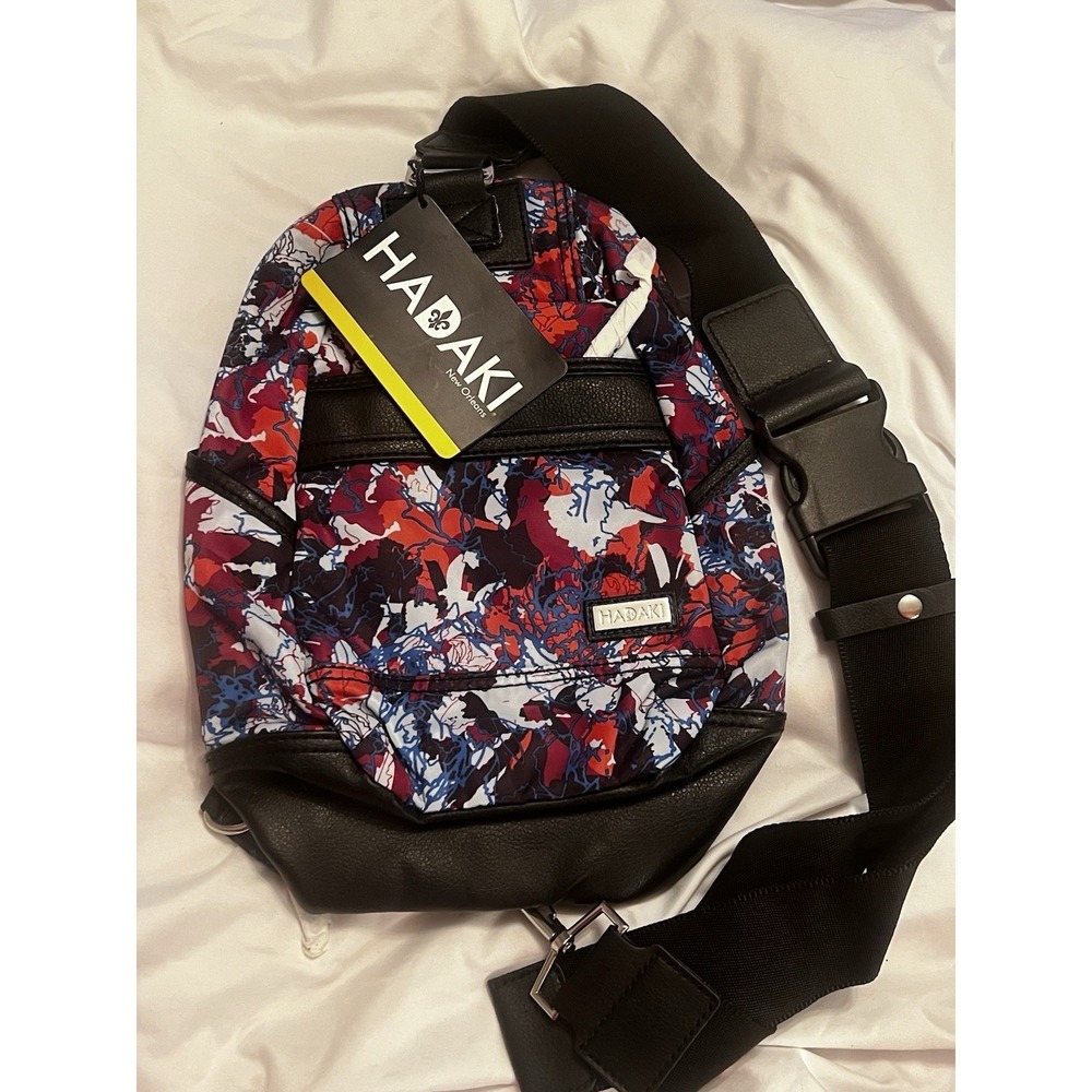 Hadaki Sling Bag Multicolor Abstract Print Crossbody Adjustable Strap Women
